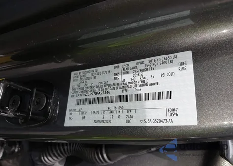 2024 Ford F-150 Stx from USA, damaged, VIN 1FTEW2LP7RFA27246